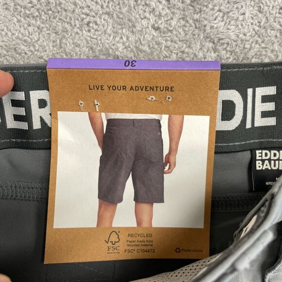 NEW Eddie Bauer Men's Size 30 Rainier 10" Tech Short Gray Cargo Outdoor - Picture 5 of 8